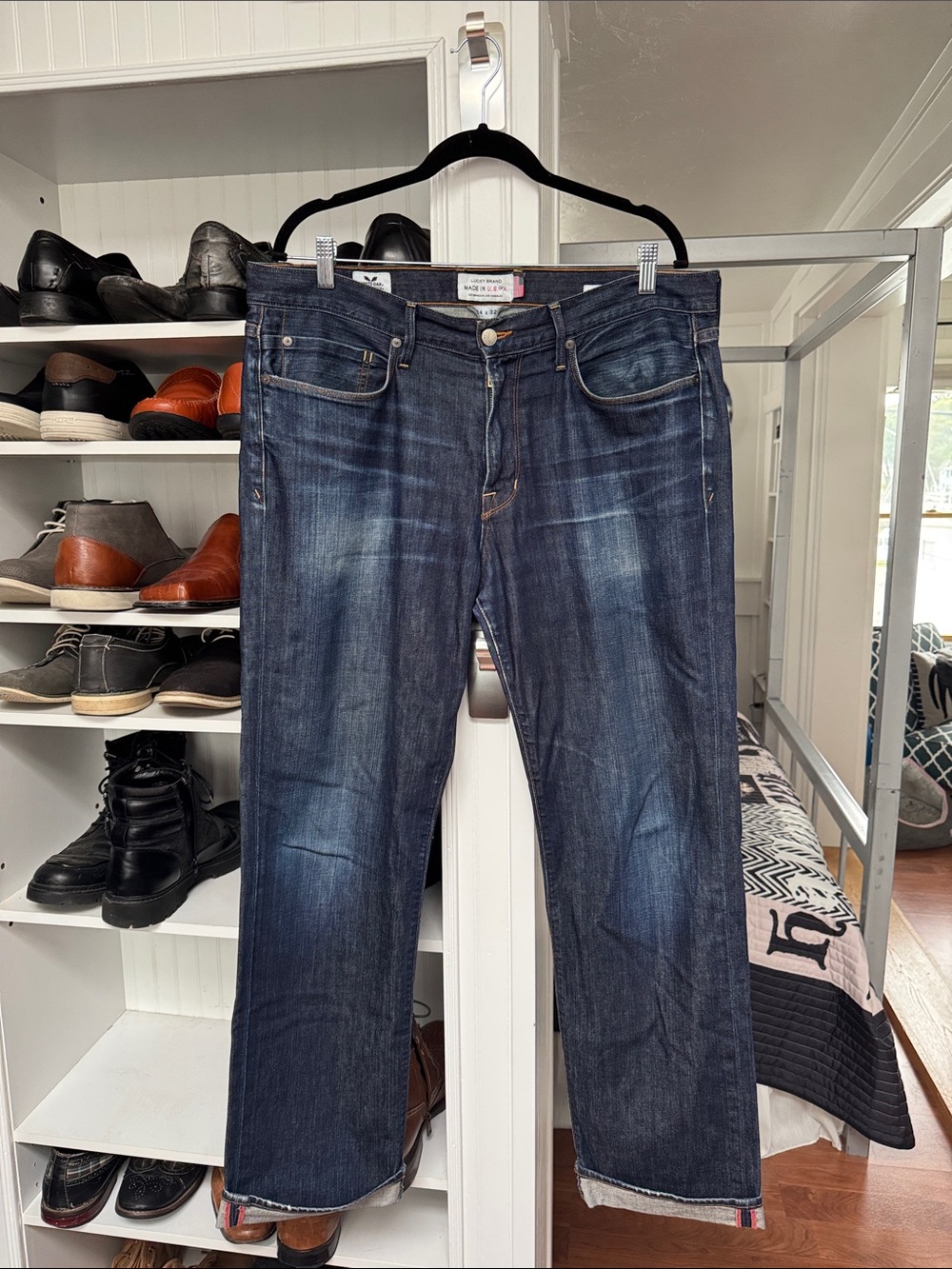 Lucky Brand Men’s Dark Indigo Straight Jeans 34x32